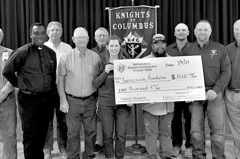 Schulenburg KCs donate to Turtle Wing Foundation