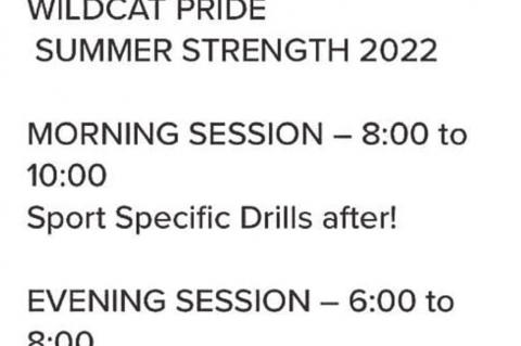 Wildcat summer strength schedule