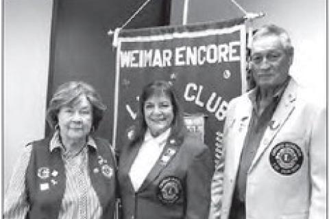 Weimar Encore Lions welcome District Gov.