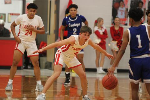 Trace Braden playing defense on one of Edna's main ball handlers.