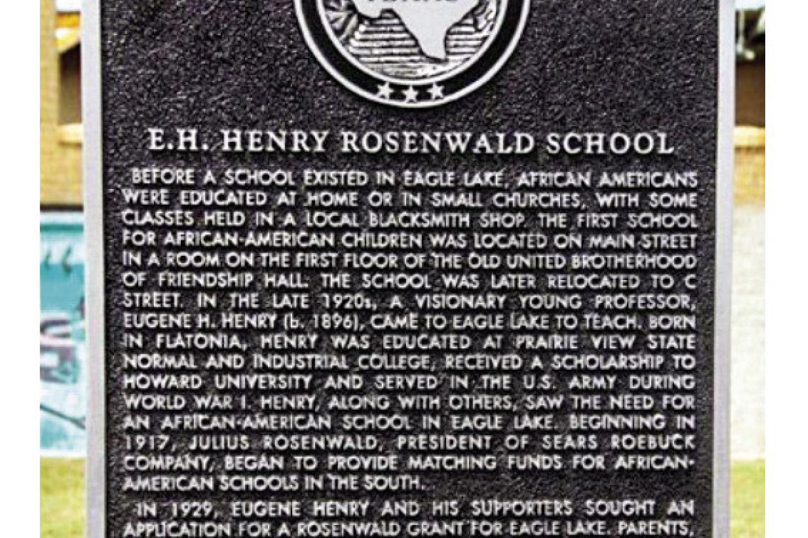 Recognizing the E.H. Henry Rosenwald School of Eagle Lake