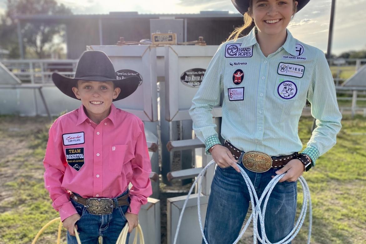 Pictured are Jaxon Wahlberg and Jakelyn Primrose, two rodeo competitors that qualified for an intracontinental competition in Vegas. Courtesy photo