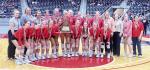 The Lady Cards posing with the State Semi-Finalist Trophy after the game. Citizen | Evan Hale